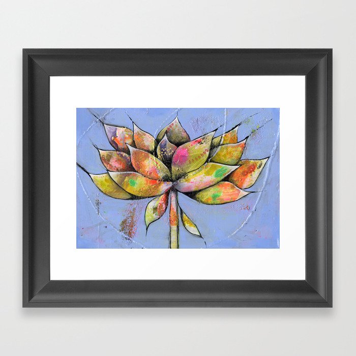 Lotus Florescent Framed Art Print