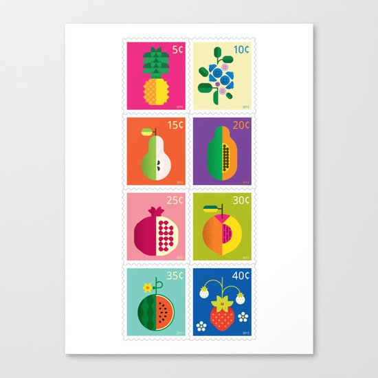Fruit Stamps Canvas Print