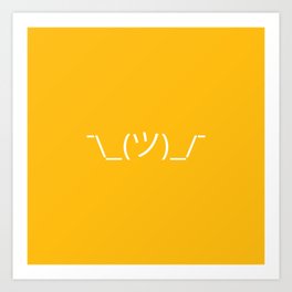 ¯\_(ツ)_/¯ Shrug - Yellow Art Print