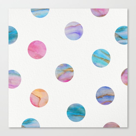 Marble Polka Dots Canvas Print