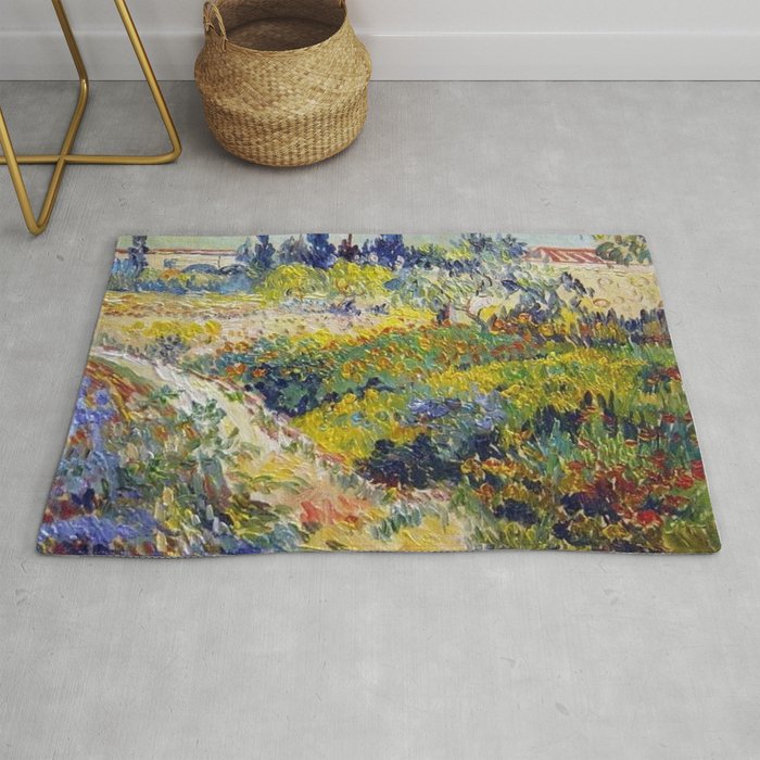 Vincent Van Gogh Flowering Garden Rug