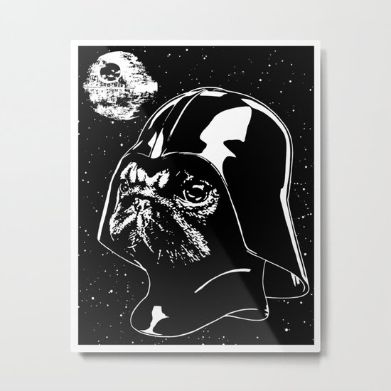 Pug Vader Metal Print