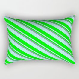 [ Thumbnail: Light Slate Gray, Turquoise & Lime Colored Striped Pattern Rectangular Pillow ]