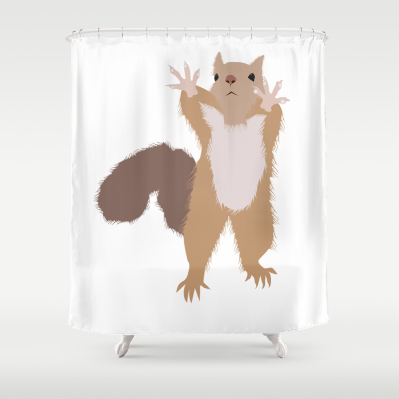 Baesic I Can T Reach Squirrel Shower Curtain By Sabrinasignorelli