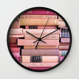 Vintage Pink Stacks Wall Clock