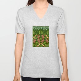 Pixel/8-bit Green Fall Season V Neck T Shirt