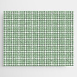 Modern Green Tartan Plaid Pattern,Scottish,Scotland,Scots,Clan,Clark,Stewart,Gingham,Checkered,Check,Stripes,Classic,Traditional, Jigsaw Puzzle