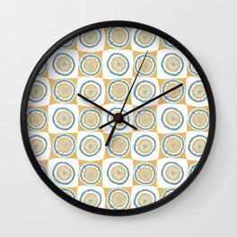 Quilted Botanical Motifs Wall Clock