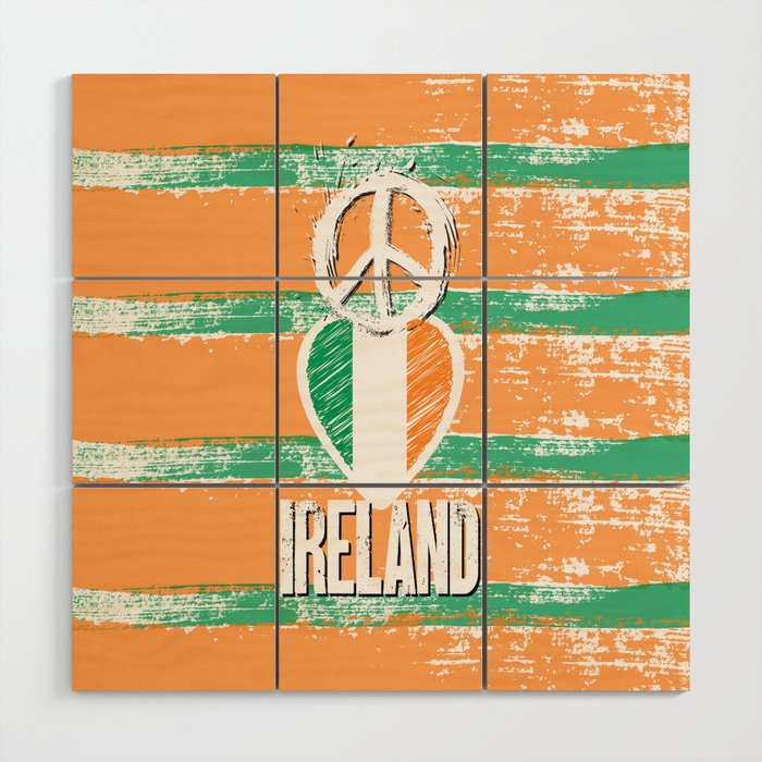 Peace, Love, Ireland Wood Wall Art