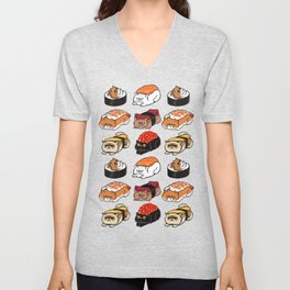 Sushi Persian Cat V Neck T Shirt