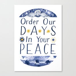 Order Our Days - Blue/Gold Canvas Print