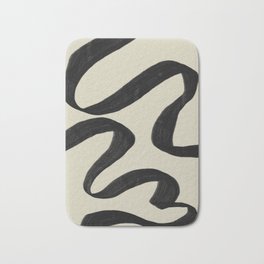 Lost 13 Modern Pattern Illustration Bath Mat | Wavy, Minimalism, Ribbons, Contemporary, Geometric, Curated, Muted, Modernism, Painting, Bold 