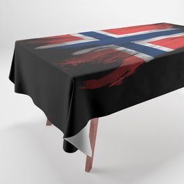 Norway flag brush stroke, national flag Tablecloth