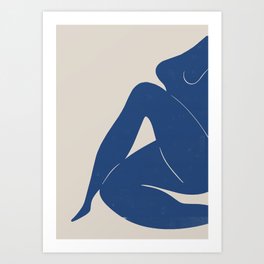 Woman Nude in Blue Art Print