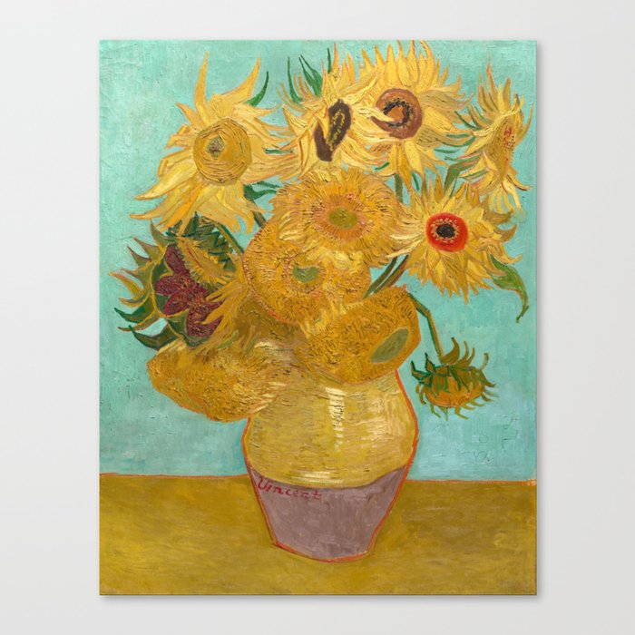 Van Gogh - Sunflowers - Vase with Twelve Sunflowers Canvas Print