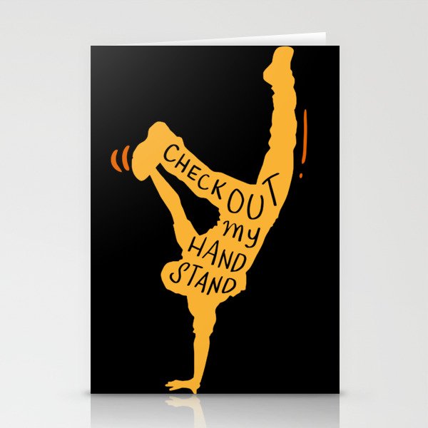Check Out My Handstand - Funny Fitness Gifts Stationery Cards by  shirtbubble