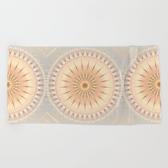 Gold Mandalas Beach Towel