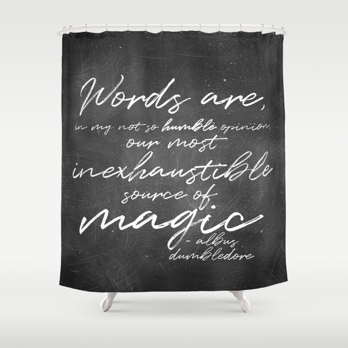 Words Are Magic (Dark) Shower Curtain