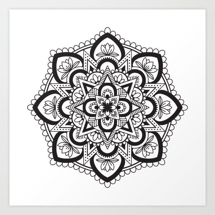Rupsa drawing $ - Mandala art 😊 black paper with white pen 😊