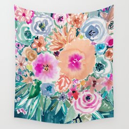 SMELLS LIKE FEMME RECLAMATION Floral Wall Tapestry