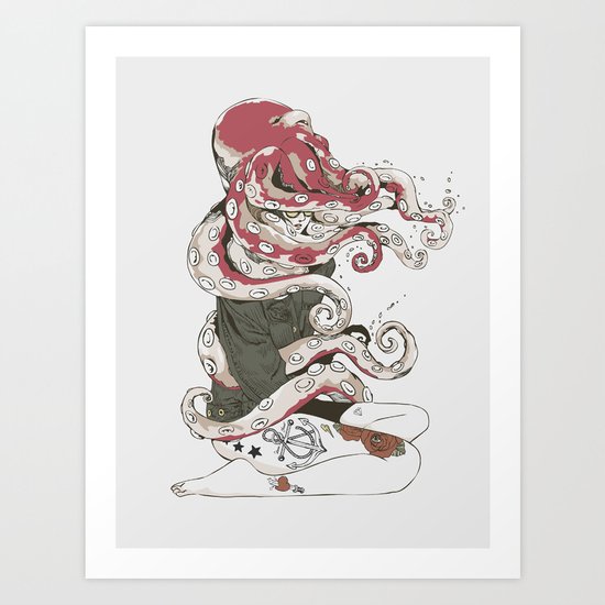 My head is an octopus Art Print
