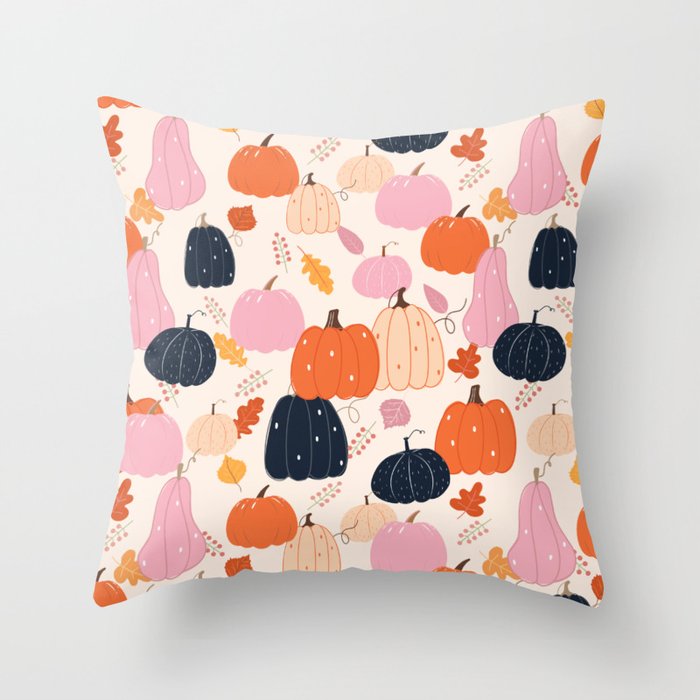 Pumpkin Pattern Throw Pillow