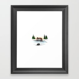 Pond hockey. Framed Art Print
