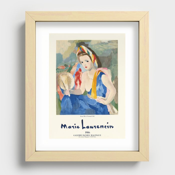 Jeune Fille a L'Eventail by Marie Laurencin, 1986 Recessed Framed Print