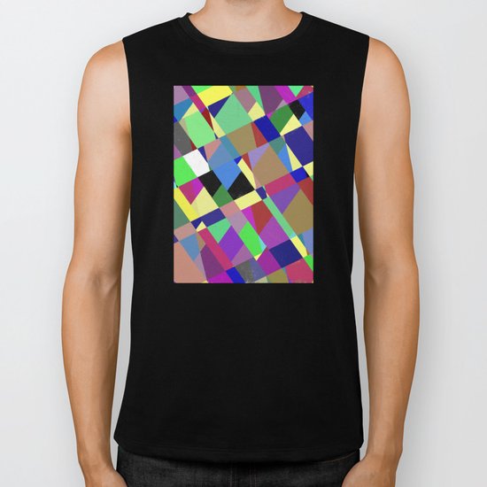 Pastel Geometry 2 Biker Tank