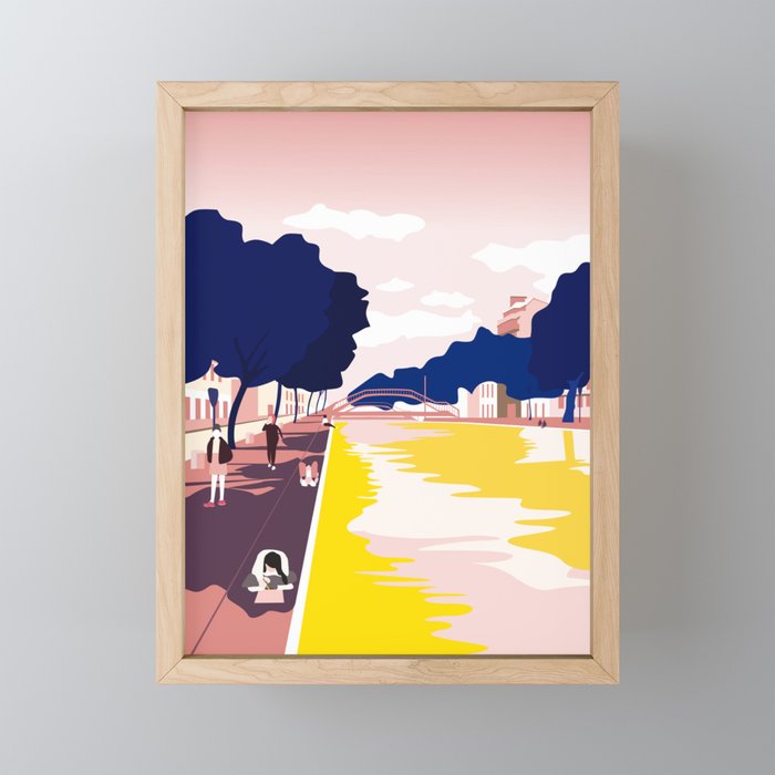 Canal Saint-Martin, Paris Framed Mini Art Print