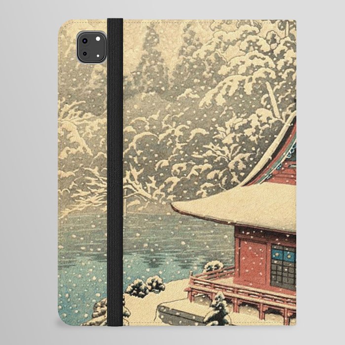 Shrine of Benten Inokashira in snow Hasui Kawase iPad Folio Case