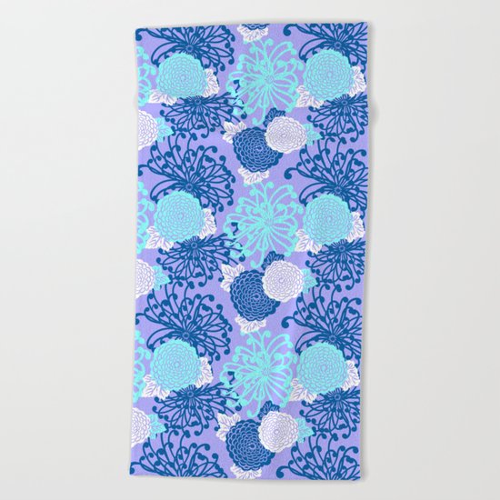Art Deco Flowers Beach Towel