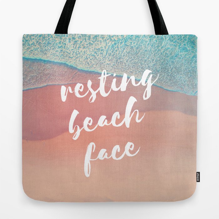 Resting beach shop face tote