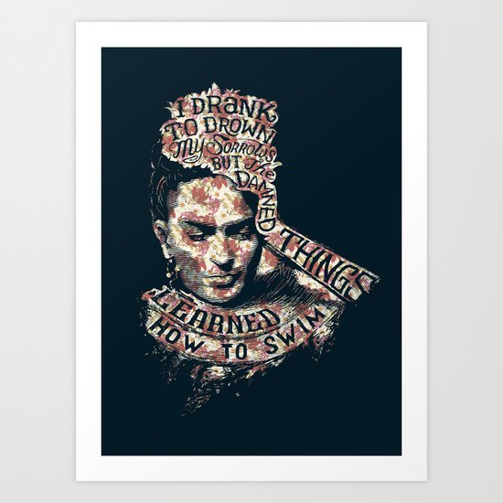Frida Kahlo Flowers Art Print