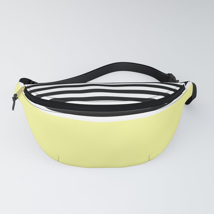 Pastel Yellow With Black and White Stripes Fanny Pack