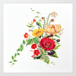 Victorian Floral Paper Collage no 6 Art Print