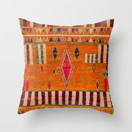 Orange Traditional Moroccan Design Throw Pillow