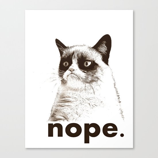 NOPE - Grumpy cat. Canvas Print