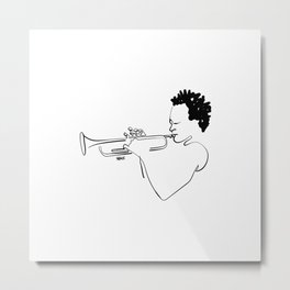 Mr cool Metal Print | Trumpet, Lineart, Ninhol, Music, Drawing, Linedrawing, Jazz, Milesdavis 