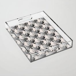 Black and White Pattern Design Acrylic Tray