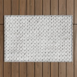 white Knitted Outdoor Rug