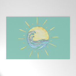 Sun Wave Aqua  Welcome Mat