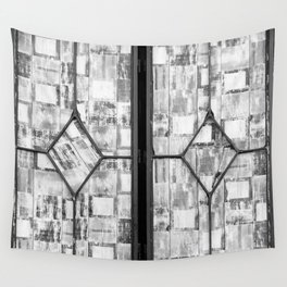 Door in the window - black and white Wall Tapestry