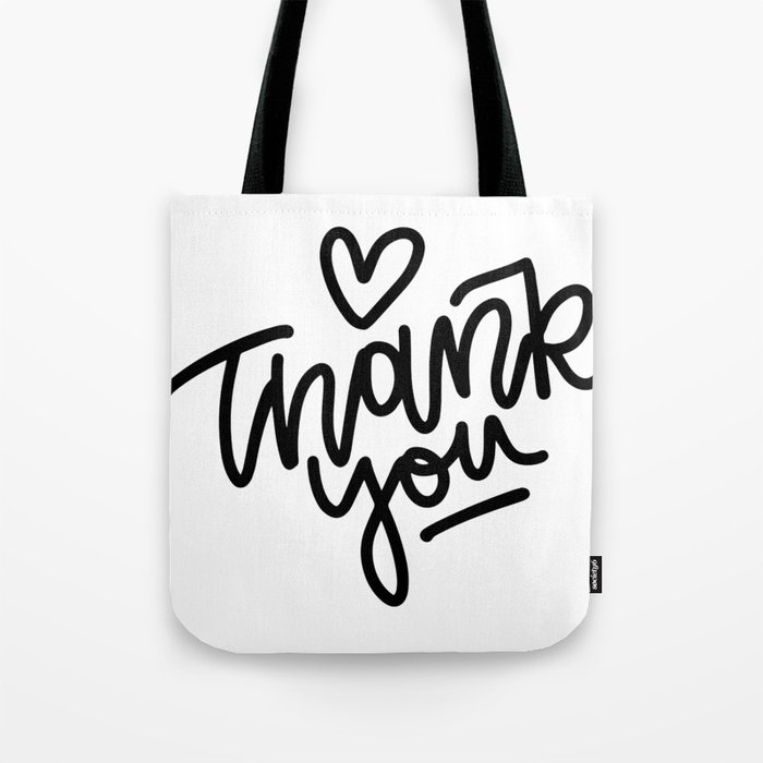 Thank You With Heart Tote Bag