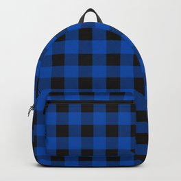 Lumberjack Plaid Buffalo Tartan Checkered Pattern (royal blue and black) Backpack