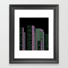 City Skyline at Night Framed Art Print