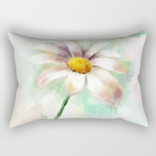 Daisy watercolor - flower illustration Rectangular Pillow