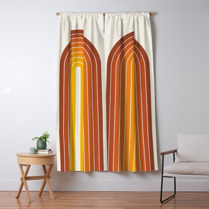 Gradient Arch IX Retro Orange Mid Century Modern Rainbow