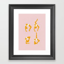 Yoga pose progress Framed Art Print