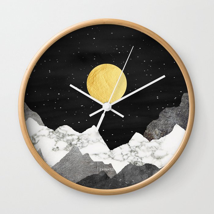 Live with Stars and Mountains Wall Clock